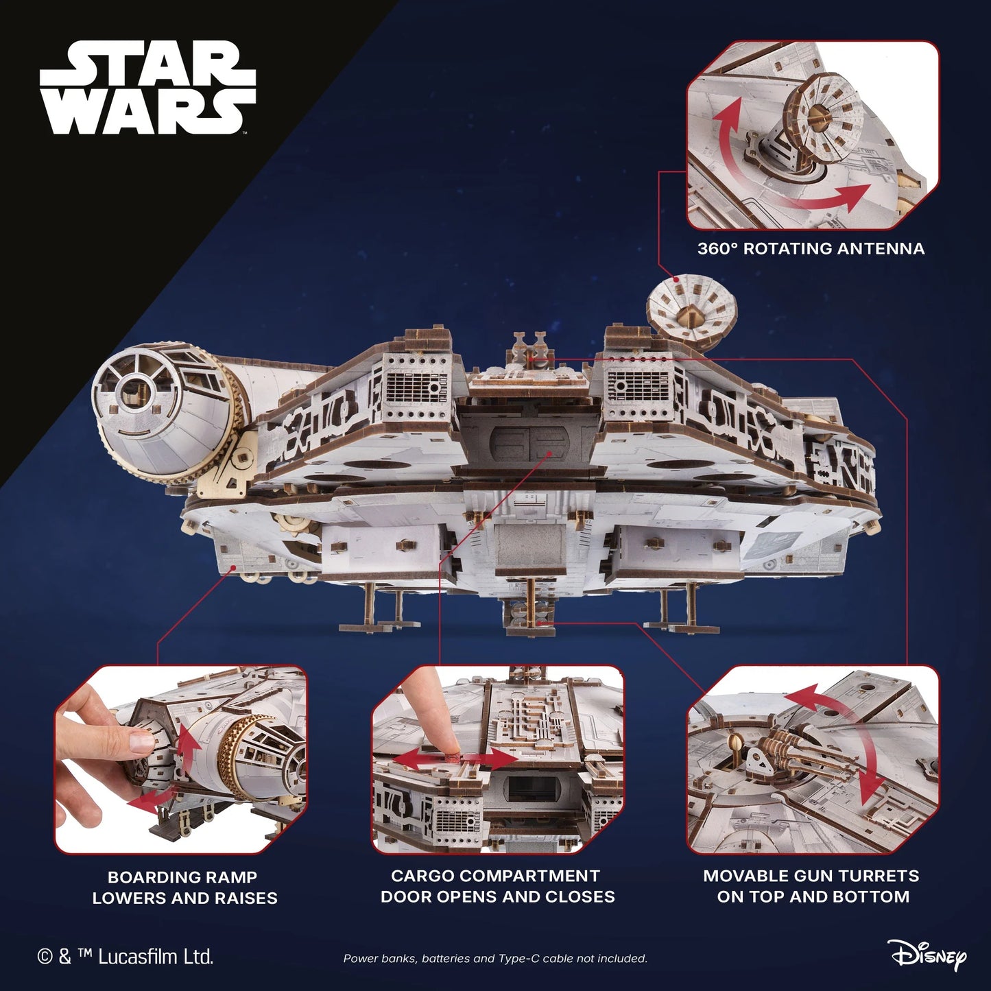 UGears Scale Millennium Falcon™ - 1235 Pieces (Advanced)