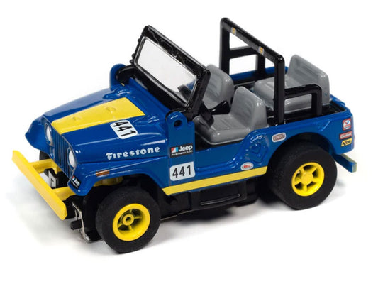 Auto World Xtraction Rally 1979 Jeep CJ-7 (Blue) Stage HO Slot Car