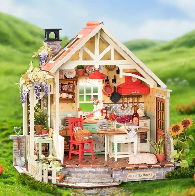 Rolife Sunlit Farmhouse Kitchen DIY Miniature House Kit DH101
