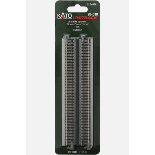 Kato N Scale Unitrack Straight Section, 7-5/16" 186mm 20-010