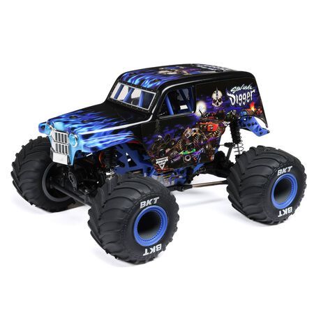 1/18 Mini LMT Son Uva Grave Digger 2S 4X4 RTR Brushed Monster Truck, Blue
