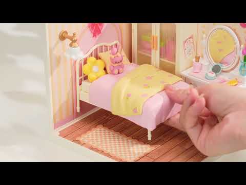 Rolife Lovely Pink Bedroom DIY Miniature House DW016