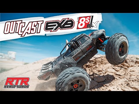 1/5 OUTCAST 8S EXB AVC 4X4 RTR Brushless Stunt Truck, Black