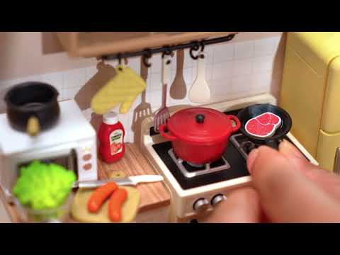 Rolife Happy Meals Kitchen DIY Plastic Miniature House ROEDW008