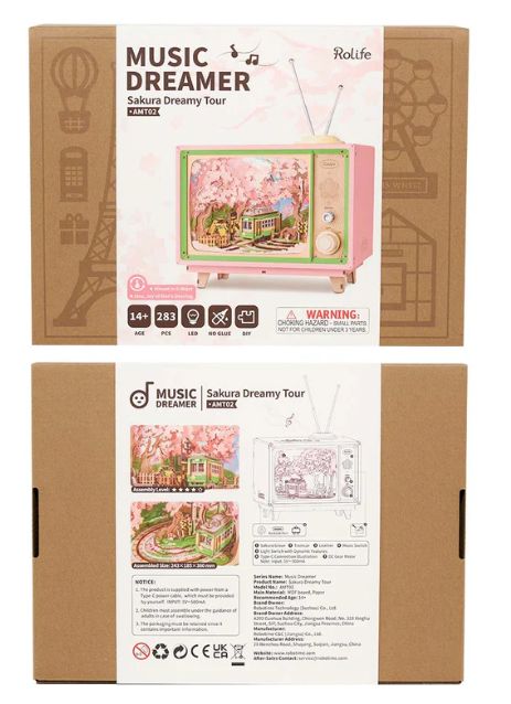 Rolife Sakura Dreamy Tour DIY Music Box 3D Wooden Puzzle