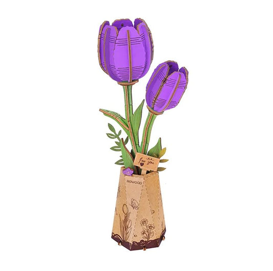 Rowood Purple Tulip 3D Wooden Puzzle ROETW083