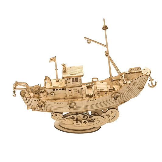 Rolife Fishing Ship Model 3D Wooden Puzzle ROETG308