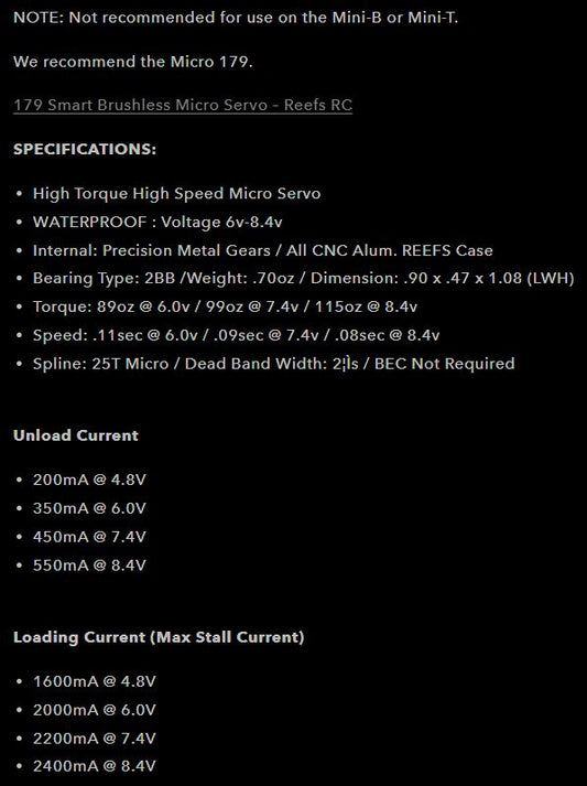 Reefs 99Micro Waterproof Servo - 115oz 0.08sec@8.4V SEHREEFS25
