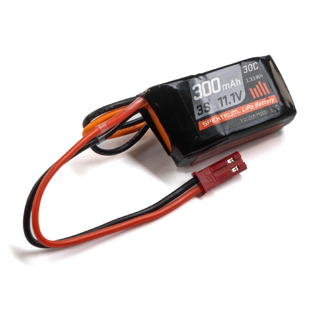 300mAh 3S 11.1V 30C LiPo Battery; JST Connector SPMX3003SJ30