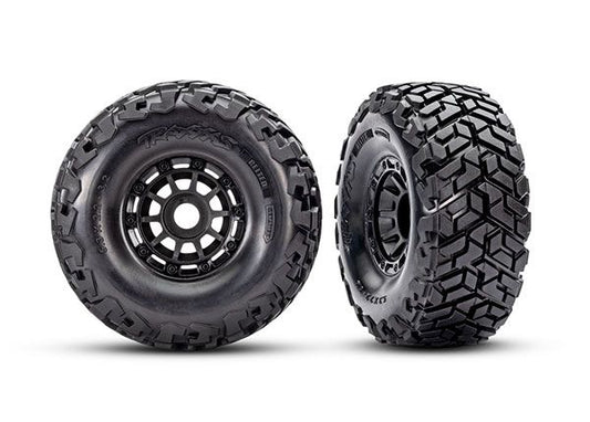 Traxxas Tires & wheels, Maxx Slash belted tires on black wheels TRA10272