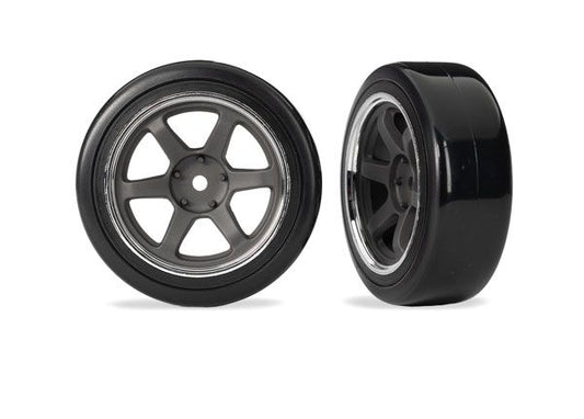 Traxxas T&W Six Spk Wheel Drift Tire Front - Rough