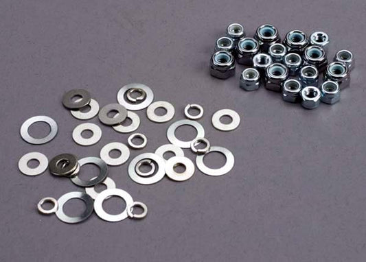 TRA1252 Traxxas Nut Set, Lock Nuts (3mm (11) And 4mm(7)) Washer Set