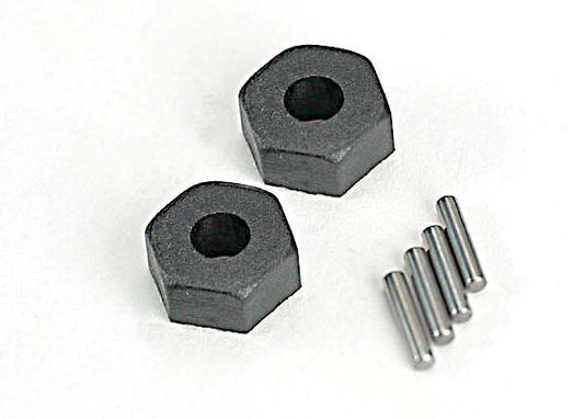 Traxxas Wheel hubs, hex (2)/ stub axle pins (2) TRA1654