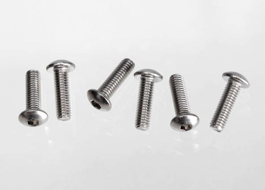 TRA2577X Traxxas Screws, 3x10 Button-Head Machine (Hex Drive) (Stainless Steel) (6)