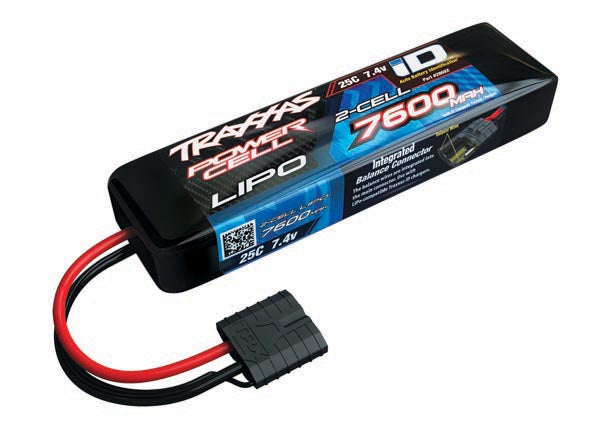Traxxas 7600mAh 2S 7.4V 25C LiPo iD Connector Soft Case 155x27x43mm TRA2869X