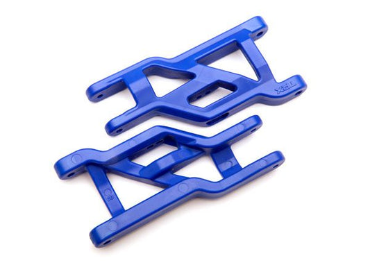 TRA3631A Traxxas Suspension arms, front (blue) (2) (heavy duty, cold weather material)