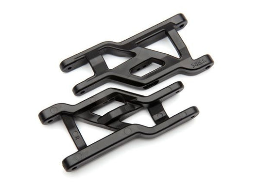 TRA3631X Traxxas Suspension arms, front (black) (2) (heavy duty, cold weather material)