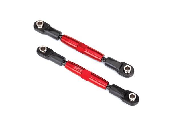 TRA3644R Traxxas Camber links, rear (TUBES red-anodized, 7075-T6 aluminum, stronger than titanium) (73mm) (2)/ rod ends, rear (4)/ rod ends, front (4)/ aluminum wrench (1)