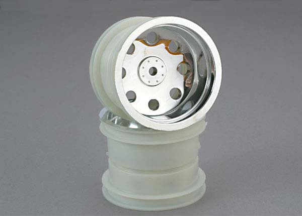 TRA3673 Traxxas 12mm Hex 2.2" Front Stadium Truck Wheel (2) (Satin Chrome)