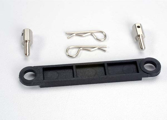 Traxxas Battery Hold Down Plate (Black)(2 Body Clips) TRA3727