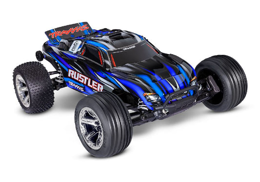Traxxas 1/10 Rustler 2WD BL-2S Clipless - Blue TRA37354-4BLUE