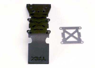 Traxxas Skidplate, front plastic (black)/ stainless steel plate TRA4937