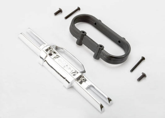 TRA5336A Traxxas Revo Bumper, (Rear), Bumper Mount (Rear)(Chrome)