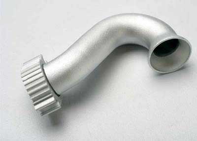 TRA5340 Traxxas Header, exhaust (tubular aluminum, silver-anodized) (TRX 2.5, 2.5R)