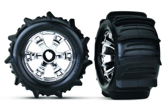 Traxxas Glued Paddle Tires, Foam Inserts) (2) (17mm Splined Wheel Hubs (TSM Rated) TRA5672