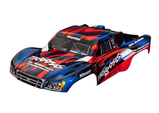 TRA5851R Traxxas Body, Slash 2WD (Also Fits Slash VXL &amp; Slash 4X4), Red &amp; Blue (Painted, Decals Applied)