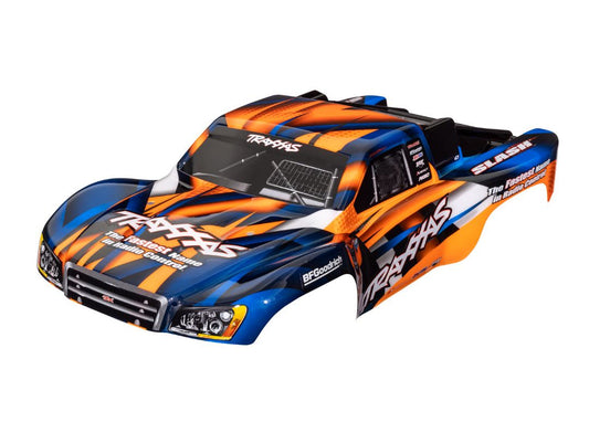 TRA5851T Traxxas Body, Slash 2WD (Also Fits Slash VXL &amp; Slash 4X4), Orange &amp; Blue (Painted, Decals Applied)