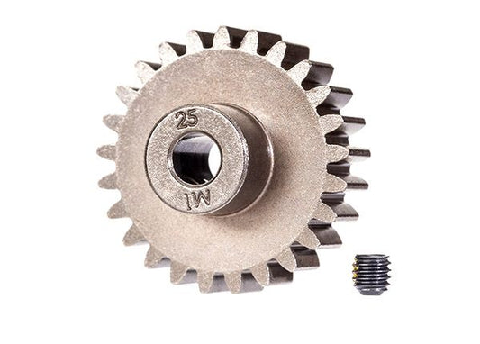 TRA6492X Traxxas Gear, 25-T Pinion (1.0 Metric Pitch) (Fits 5mm Shaft)/ Set Screw (For Use Only With Steel Spur Gears)
