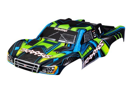 Traxxas Body, Slash 4X4, green and blue, painted, clipless TRA6844-GRN