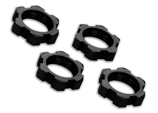 Traxxas Wheel nuts, splined, 17mm, serrated (black-anodized) (4) TRA7758A