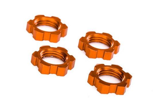 Traxxas Wheel Nuts, Splined, 17mm, Serrated (orange-anodized) (4) TRA7758T