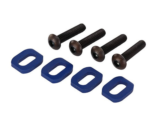 TRA7759 Traxxas Washers, motor mount, aluminum (blue-anodized) (4)/ 4x18mm BCS (4)