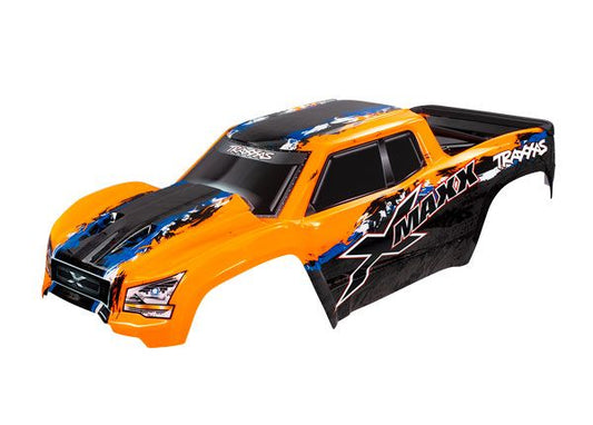 TRA7811 Traxxas Body, X-Maxx, orange (painted, decals applied) (assembled with front &amp; rear body mounts, rear body support, and tailgate protector)