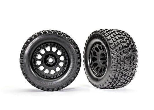 TRA7872 Traxxas Tires &amp; Wheels, Assembled, Glued (XRT Race Black Wheels, Gravix Tires, Foam Inserts) (Left &amp; Right)