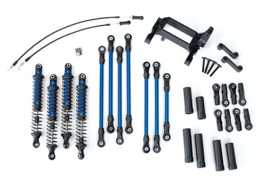 TRA8140X Traxxas Long Arm Lift Kit, TRX-4, complete (includes blue powder coated links, blue-anodized shocks)