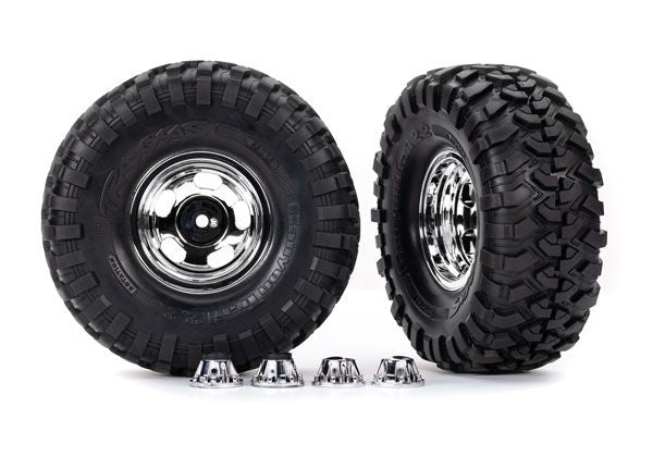 Traxxas Tires & Wheels, Assembled, Glued (2.2" Chrome Wheels)TRA8159X