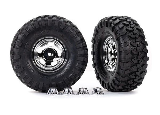 Traxxas Tires & Wheels, Assembled, Glued (2.2" Chrome Wheels)TRA8159X