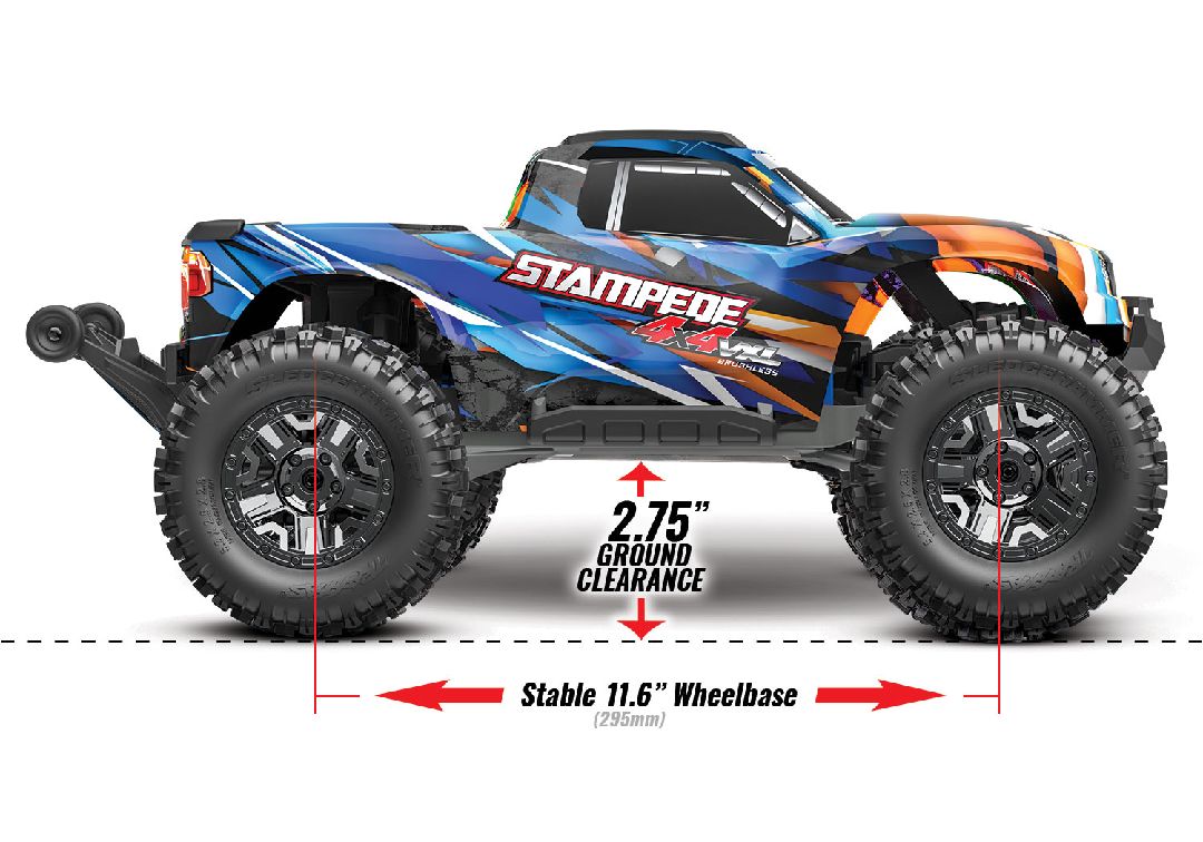 Traxxas Stampede VXL Brushless 1/10 4X4 Monster Truck - Orange TRA90376-4ORANGE