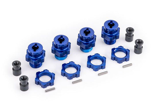Traxxas Wheel hubs, splined, 17mm, short (blue)(for #9080) TRA9086