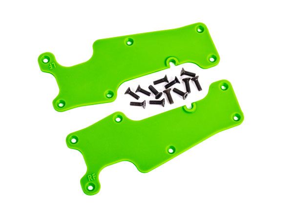 Traxxas Suspension arm covers, green, front TRA9633G