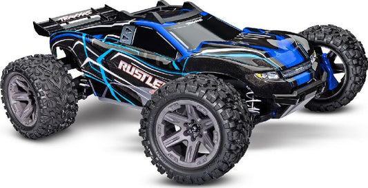 TRA67164-4 Blue Rustler® 4X4 Brushless: 1/10-scale 4WD Stadium Truck with TQ™ 2.4GHz radio system Blue