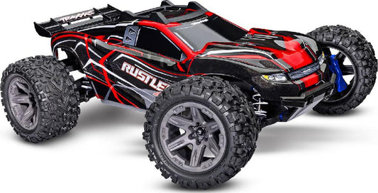 TRA67164-4 RED Rustler® 4X4 Brushless: 1/10-scale 4WD Stadium Truck with TQ™ 2.4GHz radio system Red